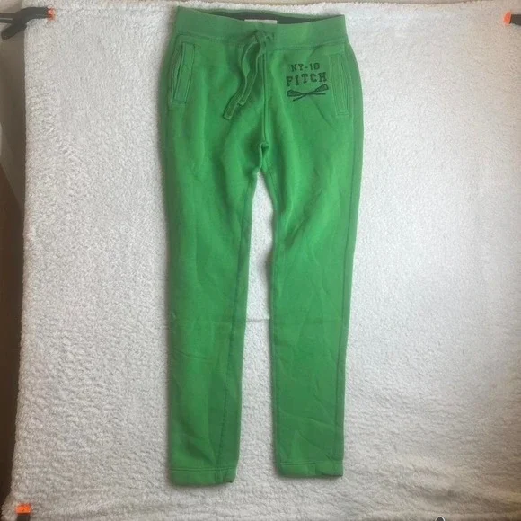 Y2K Abercrombie & fitch men's straight leg green sweatpants loose M - Picture 2 of 8